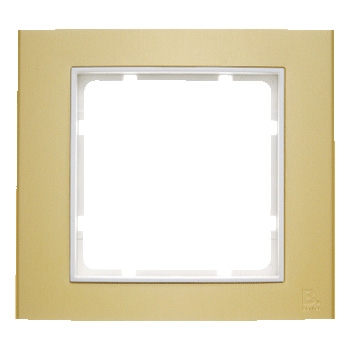 Aluminium goud geëloxeerd, binnenring polarwit mat 