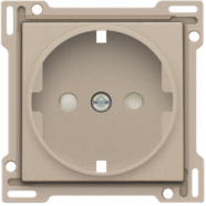 Niko 157-66901 afwerkingsset voor wandcontactdoos met randaarde en kinderveiligheid, Champagne coated