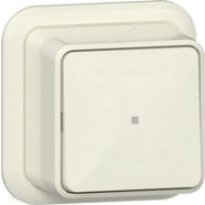 Gira 311210 Opbouw Wipcontroleschakelaar 10 AX 250 V~ met montageplaat en adapter K/P25 Schakelaar 2-polig Crème wit 