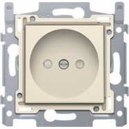 Niko 100-66515 wandcontactdoos 60x71 zonder aarding, met insteekklemmen, sokkel en afwerkingsset, Cream