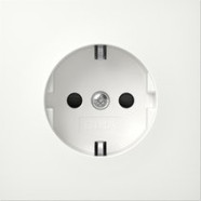 Gira 4453112 F100 Wandcontactdoos met randaarde 16 A 250 V~ met shutter Zuiver wit glanzend