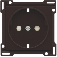 Niko 124-66901 afwerkingsset voor wandcontactdoos met randaarde en kinderveiligheid, Dark brown