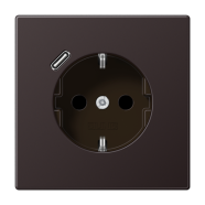 Jung LS AL 1520-18 C D Wandcontactdoos en USB-laadcontactdoos type C Dark gelakt