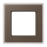 Jung AV 581 GLM MO Glazen afdekraam 1-voudig Mokka