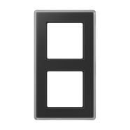 Jung AV 582 GLM SW Glazen afdekraam 2-voudig Zwart