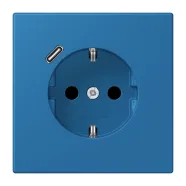 Jung LC 1520-18C 211 Wandcontactdoos met randaarde 16A 250V en USB-laadcontactdoos 1x type C LS 990 bleu céruléen 31 (32030)