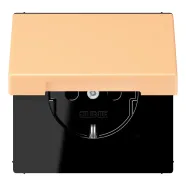 Jung LC 1520 NBFKL 258 Wandcontactdoos met randaarde 16A 250V klapdeksel LS 990 terre sienne claire 59 (4320P)