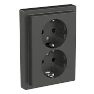 Schneider Electric Merten MTN2420-6534 Systeem Design Dubbel stopcontact Inbouw Randaarde 2-voudig Voor enkele inbouwdoos Antraciet