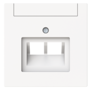 Busch Jaeger 1803-02-44M Busch-art linear Centraalplaat met labelveld Data aansluiting 2-voudig Studiowit mat