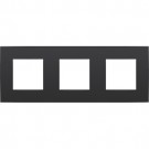 Niko 136-76700 Drievoudige afdekplaat met 71 mm centerafstand Intense Matt Black