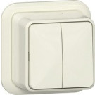 Gira 310510 Opbouw Wipschakelaar 10 AX 250 V~ met montageplaat en adapter K/P25 Serieschakelaar