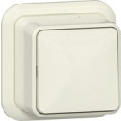 Gira 310610 Opbouw Wipschakelaar 10 AX 250 V~ met montageplaat en adapter K/P25 Universele uit-wisselschakelaar Crème wit (