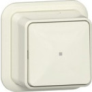 Gira 311210 Opbouw Wipcontroleschakelaar 10 AX 250 V~ met montageplaat en adapter K/P25 Schakelaar 2-polig Crème wit 