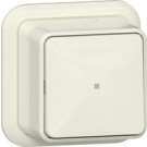 Gira 311610 Opbouw Wipcontroleschakelaar 10 AX 250 V~ met montageplaat en adapter K/P25 Universele uit-wisselschakelaar Crème wit 