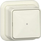 ira 315610 Opbouw Wipdrukcontact 10 A 250 V~ met controlevenster, montageplaat en adapter K/P25 Wisselcontact 1-polig Crème wit 