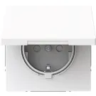 Busch Jaeger 20 EUKB-44G Busch-art linear Wandcontactdoos met randaarde en klapdeksel Studiowit