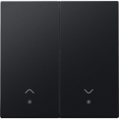 Niko 161-32006 Afwerkingsset met lens voor dubbele elektronische rolluikschakelaar Black coated