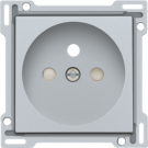 Niko 121-66601 afwerkingsset voor stopcontact met penaarde en kinderveiligheid, Sterling