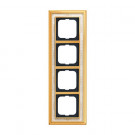 Busch Jaeger 1724-836 Busch-dynasty Afdekraam 4-voudig Messing gepolijst Decor Ivoorwit