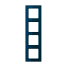 Jung AC 584 GL NB Glazen afdekraam 4-voudig Nachtblauw 