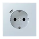 Jung LC 1520-18 C 209 Wandcontactdoos met randaarde 16A 250V en USB-laadcontactdoos 1x type C LS 990 outremer pâle (32023)