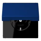 Jung LC 1520 NBFKL 262 Wandcontactdoos met randaarde 16A 250V klapdeksel LS 990 bleu outremer foncé (4320T)