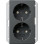 Gira 273528 Systeem 55 Dubbele wandcontactdoos met randaarde 16A 250V met verhoogde aanraakbeveiliging (Safety Plus) voor inbouwdoos 1,5 voudig Antraciet