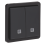 Niko 761-35105 Spuitwaterdichte verlichtbare dubbele drukknop 10A/250 Vac met 2 N.O.- of N.G.-contacten met insteekklemmen Zwart