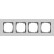 Gira 0214405 Afdekraam Esprit Viervoudig Aluminium grijs mat (gelakt)