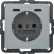 Berker 48156084 Q.1/Q.3/Q.7 Wandcontactdoos met randaarde en steekklemen en 2x USB C Aluminium soft finish